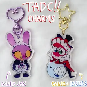 The Amazing Digital Circus Acrylic Keychain | Maid Jax, Caine/Bubble