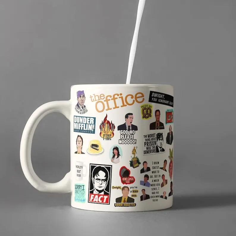 The Office Mug | Personalised Colour | The Office US | Michael Scott, Dwight Schrute, Jim Halpert | The Office Tv Series Ceramic Drink