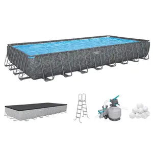 Bestway APX 365 31'4" x 16' x 52" Rectangular Above Ground Swimming Pool Set
