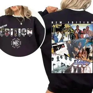 Youth & Adult The New Edition Way Tour 2026 Graphic Sweatshirt, Unisex Oversized Sweatshirt Vintage R&B Concert Retro Music Fan Style