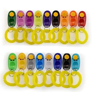 Dog Training Clicker Toy with Yellow Wristband - Battery-Free Clicker Training Tool for Pet Behavior Aids, Clicker Training Clickers