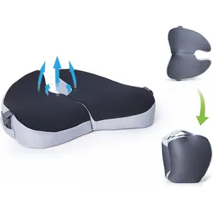 Small Travel Seat Cushion for Airplane,Portable Foldable Seat Cushion,  with Built-in Handles-Memory  Chair Cushions to Enhance Posture &  ,for , Office, Gaming (