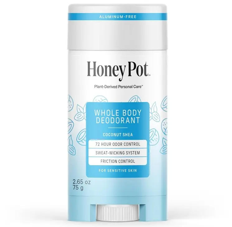 Honey Pot - Whole Body Coconut Shea Butter Deodorant for Women - Aluminum-Free - 72-Hour Odor Control - Sweat-Wicking - No Parabens and Sulfates - 2.65 Oz