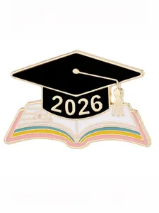 2026 Graduation Season Commemorative Brooch-Bachelor's Cap & Book Design-Student Graduation Gift & Decorative Pin; Back-to-School Season Brooch