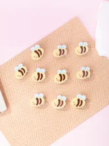 10PCS Kawaii Bee Hair Clips Set | Cute Cartoon Bumble Bee Snap Barrettes Korean Style Hair Accessories