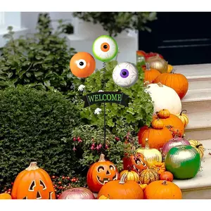 Glitzhome 35.25"H Halloween "WELCOME" EyeballsGarden Stake
