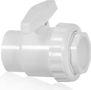 2-Way Ball Valve, 1-1/2" Port, SKT Pipe PVC Valve - Max. 50 psi Pressure Rating