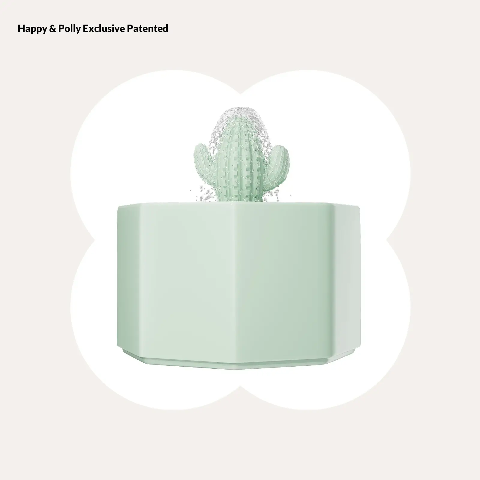 50oz/1.5L Ceramic Food-Grade Cactus Cat Water Fountain Pet Fountain Large Capacity for Kittens and Puppies Usb Powered with Filter