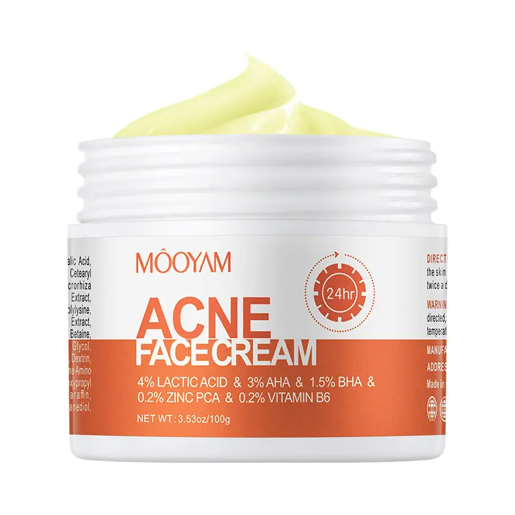 Mooyam Anti-Acne Cream - 4% BHA Salicylic Acid & 3% AHA Exfoliating Treatment, Alcohol-Free Solution for Teens+, Blemish Relief, Oil-Free Skincare for All Skin Types, Fades Scars, 100g, Blemish Relief Care, Skin Repair, Soothing, Acne Treatment, Fades Acn