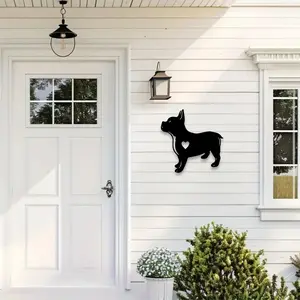 1pc French Bulldog Metal Wall Art, French Bulldog Statue Mural, Perfect for Basement Wall, Halloween Decor, Ideal Gift for Pet Owners, Rust-Resistant Metal