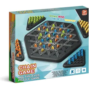 Chain Triangle Geometric Chess – Family Board Game!2-4 Players, Easy to Learn, Parent-Kid Fun, Kids & Adults, Family Night/Parties, Ideal Holiday Gift