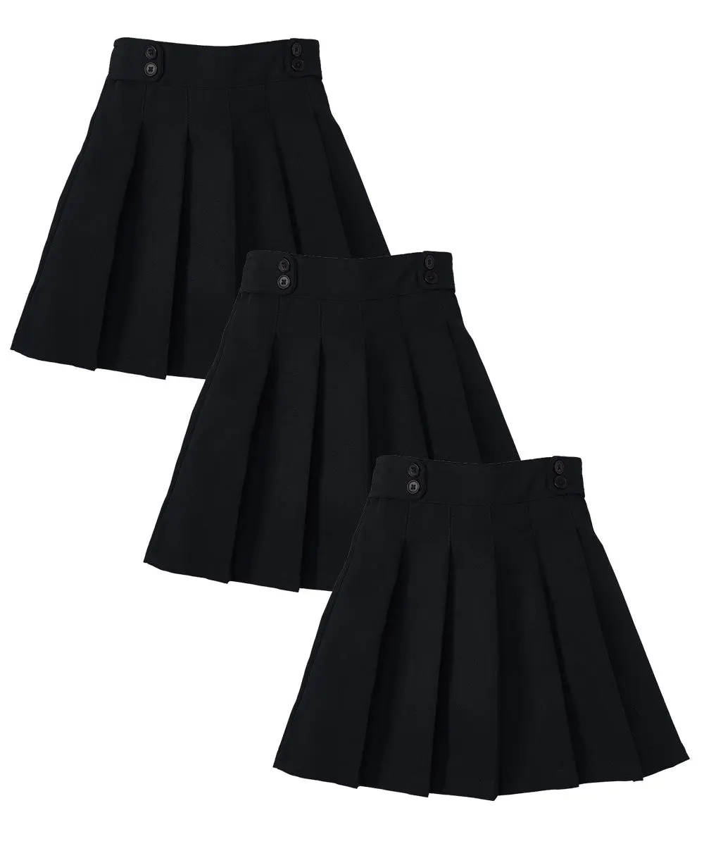Girl's Khaki, Navy, Black, Hunter Green Uniform Skirts Scooter 4/5-16 3 Pack