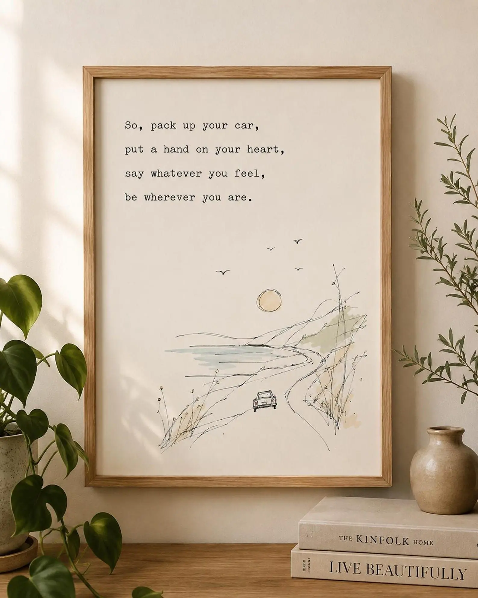 Noah Kahan Lyric Print, Minimalist Indie Music Wall Art, Decor Room