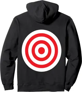 (Print on Back) Funny Bullseye Target Bulls Eye Joke Pullover Hoodie