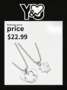 Couple Goals: Viral Interlocking Puzzle Heart Necklace Set ️ The Perfect Fit for Your Other Half