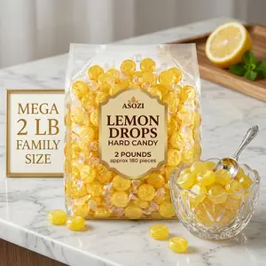 Lemon Candy Hard Drops 2lb - Quality Old-Fashioned Lemon Drops Individually Wrapped Sweet & Tart Candy Delight, Perfect Lemony Flavor