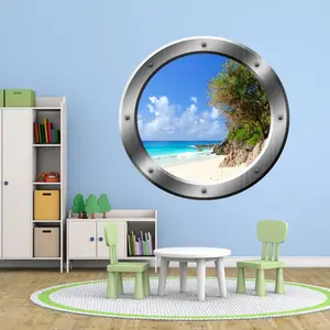 Peel and Stick Wall Decals Beach Porthole Window Decal VWAQ - SP35