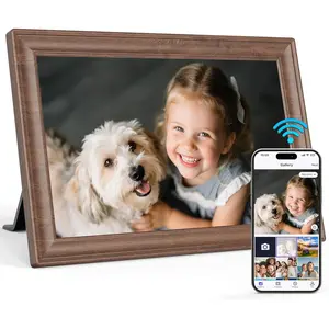 Uhale 10.1 Inch Digital Picture Frame 32GB Momery Wooden WiFi  Photo Frame IPS  Touch Screen Display Share Photos/Videos Instantly Anywhere Gifts for Mom Dad Grandparents
