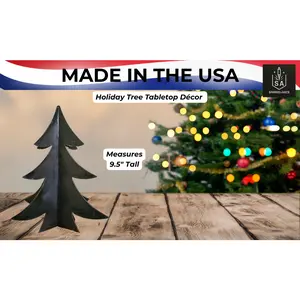 3D Metal Christmas Tree Tabletop Décor | 6" & 9.5" Freestanding Holiday Trees | Rustic Steel Art | Made in Texas