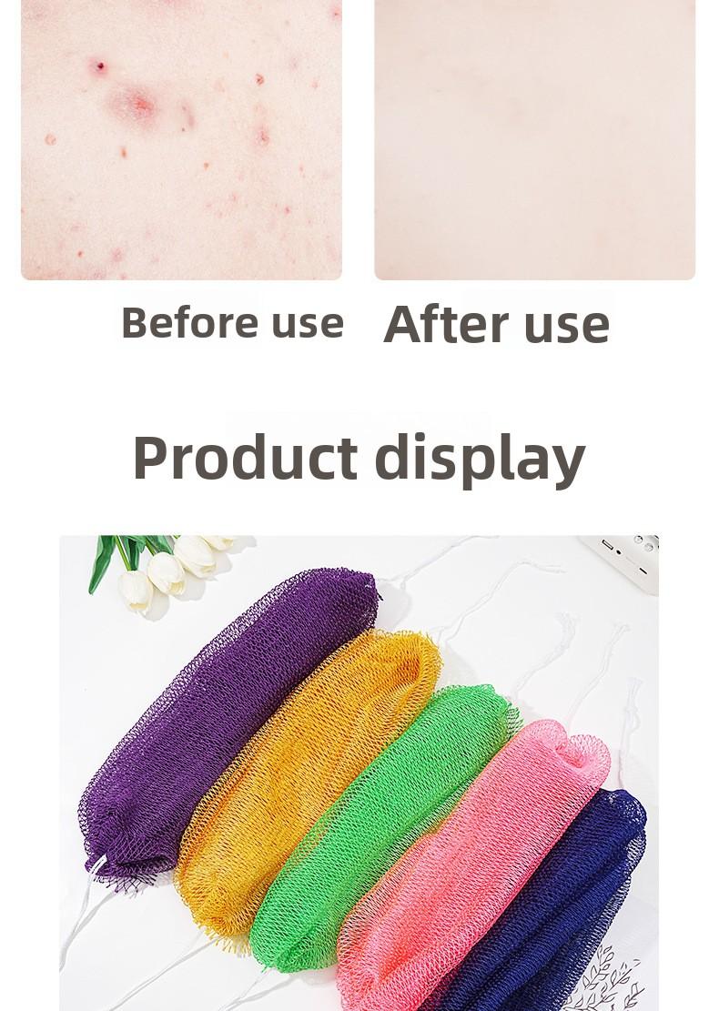 Authentic African Exfoliating Net Sponge, Your Ultimate Shower Back Scrubber, Gently Remove Dead Skin & Dirt, Reveal Silky Smooth Glowing Skin, Stretchable to 5ft for Full Body Cleanse, Viral Skincare Must-Have
