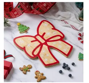 Holiday Time Bow Shaped Bamboo Serving Board (NEW)