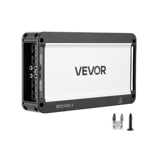 VEVOR 4 Channel Car Audio Amplifier 2 Ohm Stable Bridgeable Class D Full Range Amp Max Power 4 x 500W @ 4 Ohm / 4 x 1000W @ 2 Ohm for Car SUV Truck Off-Road