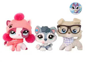 3 PCS Pet Shop Toy Cats Collectable with Accessories Who Love Mini Rare Pets Soft Adorable Figures Collectible Figurines