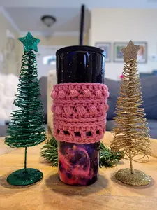 Crochet Tumbler Cozy | Handmade Tumbler Sleeve