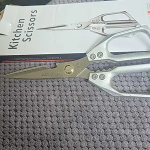 Kitchen Scissors All Purpose -FallFreshness- Stainless Steel Kitchen Shears, Sharp Silver Meat Scissors, Dishwasher Safe, Poultry Shears, Japanese Cooking Scissors for Food, Chicken Bones, and Turkey, Christmas Gift! Kitchenware Box
