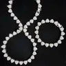 2 Pieces/Set Love Heart Shaped Alloy Necklace & Bracelet Set, Unisex Hip Hop Street Style Jewelry, Perfect Gift, All Seasons Wear, Elegant Necklace And Bracelet Set
