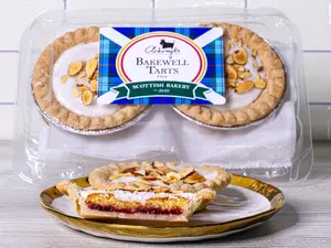 Ackroyd's Bakery Strawberry Almond Bakewell Tarts - 4 Pack - Strawberry Jam, Almond Cake - Perfect for Afternoon Tea, British dessert, Scottish teacake