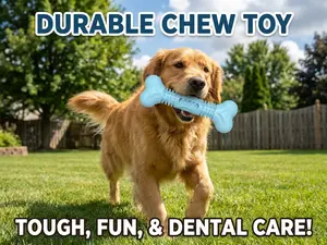 Durable Chew Toy Soft TPR Dog Bone Bite Resistant Tough Durable Teething Non-Toxic Tooth Cleaning Toy For Aggressive Chewer BLUE For Large Middle Small Dogs  ball dog cat  stuff  Rechargeable Interactive Cat Teaser Toy