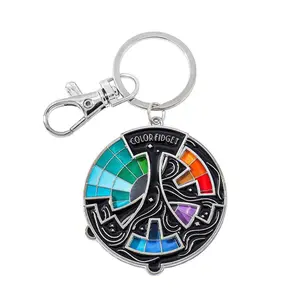 Colored Enamel Needle, 20 Tone Color Wheel Rotating Needle, Quick Identify Color Relationships, Stress Relief, Artist Gift, Keychain
