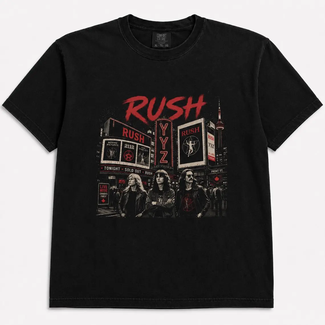 Vintage Rush YYZ 2112 Comfort Colors Tee, Rush Band Shirt, Fifty Something 2026 Concert Fan Apparel Gift