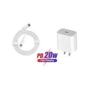 20W PD Wall Charger Set With US Plug, 3.3Ft/100cm USB C To Lightning Data Cable Compatible With IPhone 14/13/12/11/XR/Xs/Xs Max, Mobile Adapter Set  IPhone 15 14 13 12 Pro Mobile Adapter Set