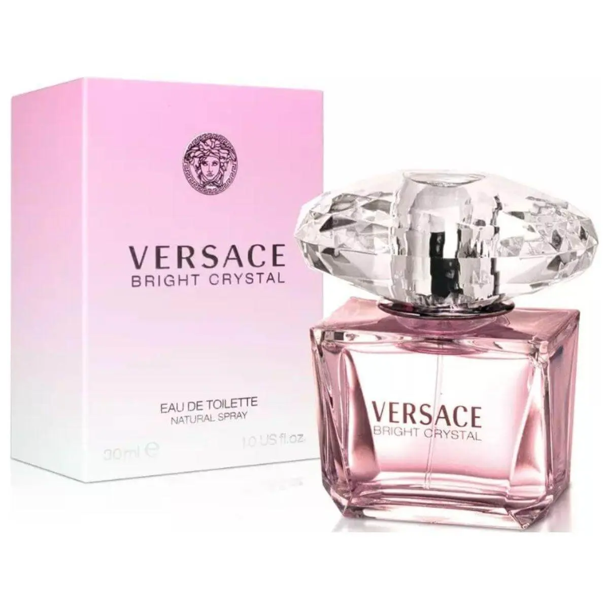 VERSACE Bright Crystal Women's Eau de Toilette (EDT) - 1.0 fl oz Floral Citrus Fragrance with Pomegranate, Sweet Tart Start & Amber Warmth, Long-Lasting, New in Box, Women's Gift
