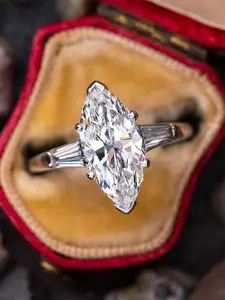 1 PC Glamorous Cubic Zirconia Engagement Ring For Women For Valentine's Day Gift Wedding Anniversary Party Jewelry
