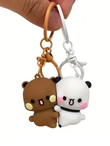 Magnetic Hug Keychain, Adorable Q-Version Panda Design, Portable Charm for Backpacks & Cars, Cute Keychain, Keychain for Bags, Perfect Gift for Friends & Couples, Keychains Cute