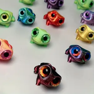 3D printed real eyes of rainbow color-changing frogs, artist tabletop decoration ornaments, eye color is random