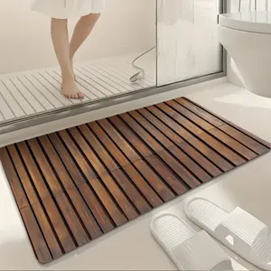 Wood Grain Bath Mat Quick Dry Anti Slip Diatomaceous Earth Minimalist Design For Bathroom Kitchen Laundry Room quick drying bathroom mat absorbent  bathroom  mat decorative area rug non-slip shower mat indoor area Decoration bath  rug  set
