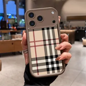Retro Plaid Pattern Phone Case for iPhone 17 Pro Max/16 Pro Max/15Pro Max 15/14/13/12 & Samsung S25 Ultra All Models, TPU Shockproof Protective Cover (Edgy Art Print)
