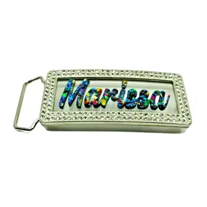 Adjustable Custom Belt Buckle – Personalized Laser Engraved Bling Rhinestone Nameplate, Hip Hop Fashion Accessory, Any Name or Word