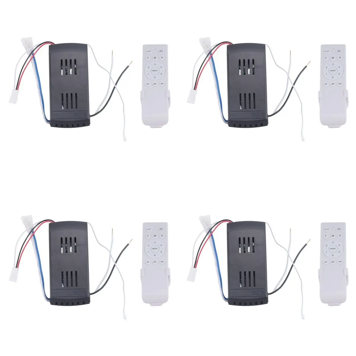 4X Universal Ceiling Fan Remote Control Kit 40W 6-Speed Timing Function Replacement Remote for DC Ceiling Fans & Lights