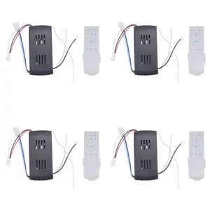 4X Universal Ceiling Fan Remote Control Kit 40W 6-Speed Timing Function Replacement Remote for DC Ceiling Fans & Lights