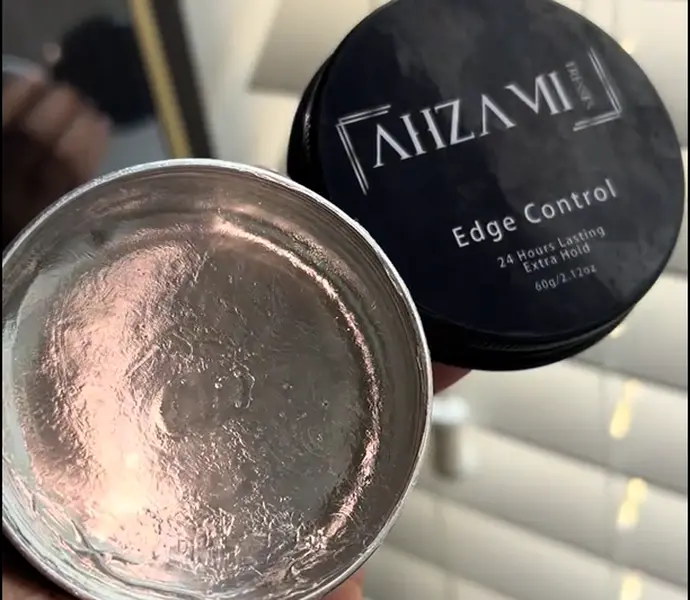 Ahzami Rose Edge Control Gel - Daily Haircare, 8+ Hours Firm Hold, Crystal Fragrance No-Flake Formula for 3C-4C Natural Hair, Braids & Wigs, 100g
