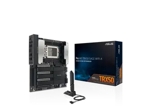 ASUS Pro WS TRX50-SAGE WIFI A AMD TRX50 TR5 CEB workstation motherboard, CPU & memory overclocking ready, robust 20 power-stage design, PCIe 5.0 x 16, M.2, USB4, 10 Gb & 2.5 Gb LAN, multi-GPU support
