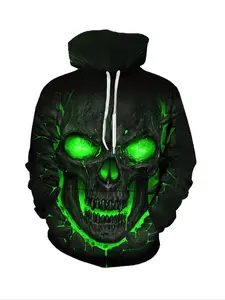 Men's Neon & Flame Print Hoodie, Breathable Sports Hoodie, Breathable Knit Fabric, Casual Long Sleeve Pullover for Gym, Running, Hiking, Spring/autumn