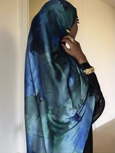 Women's Elegant Print Long Scarf, Fashion Soft Breathable Shawl for Daily Wear, Casual Versatile Scarf for Women, Head Scarf, Muslim Hijab