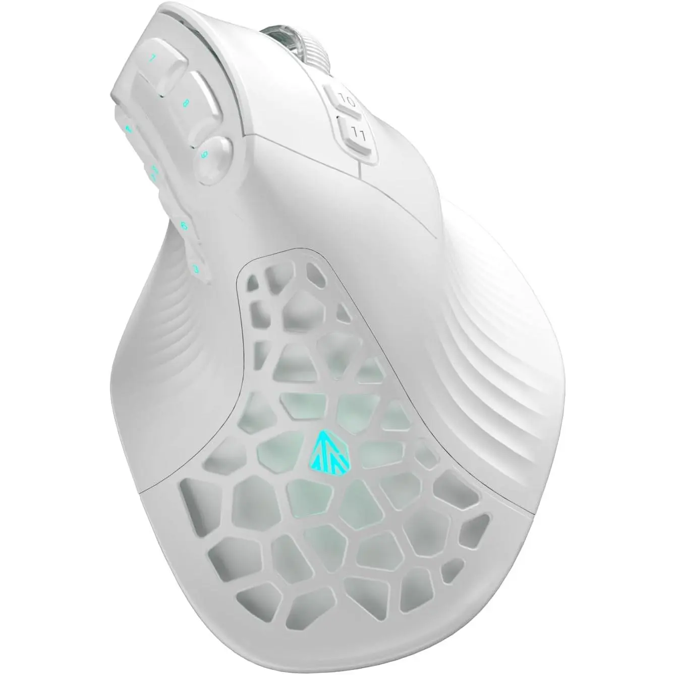 SOLAKAKA E9 Vertical MMO Gaming Mouse,24800 DPI,Tri-Mode Ergonomic Wireless Mouse with 10 Side Buttons,RGB Mouse for PC/Mac - White,back to school,back to school haul