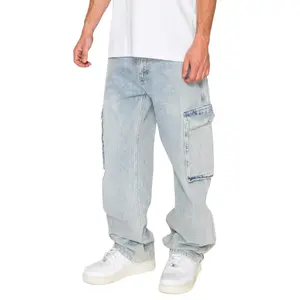 Men Baggy Fit Cargo Denim Jeans 2026